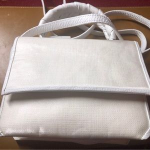 Nancy Gonzalez Small Linen & Leather Handbag with Twisted Leather Handle